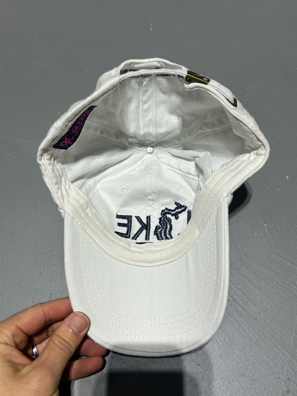 DK Caps - Lake Life - Traverse City Michigan Adjustable White Hat - Picture 6 of 10